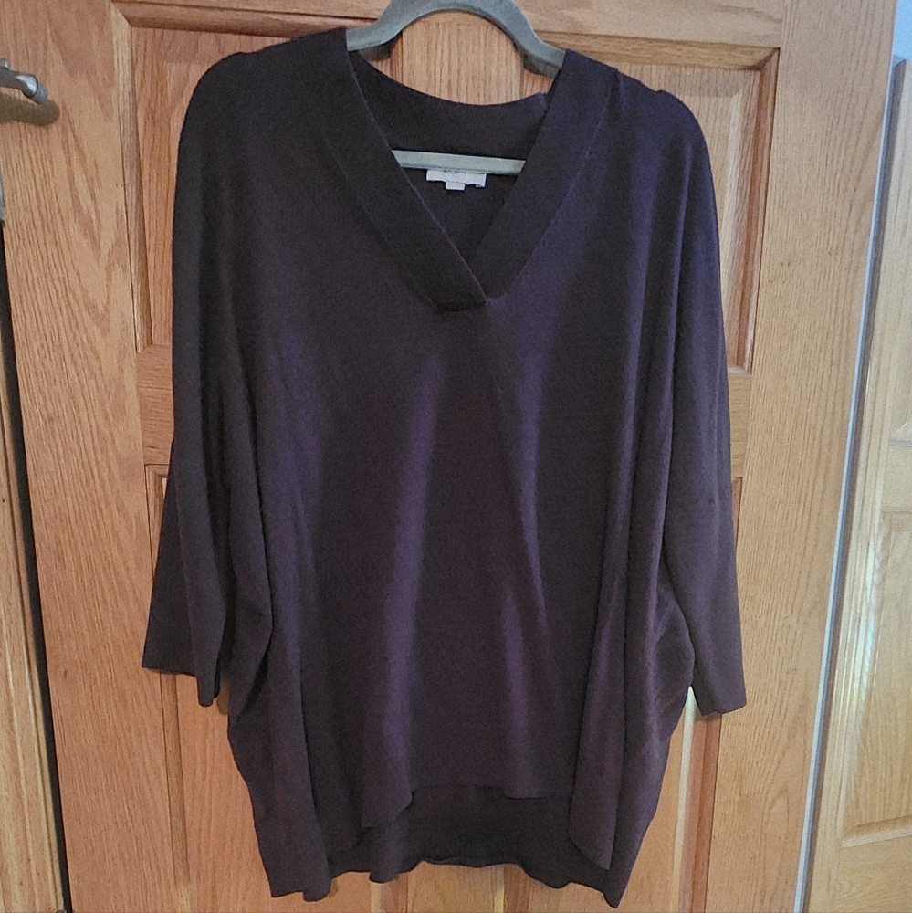 LOFT Deep Purple V-Neck Sweater
